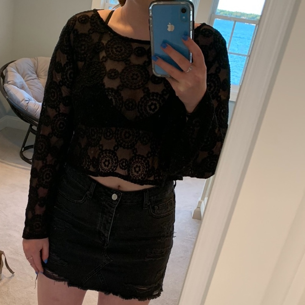 Urban Outfitters Black Lace Top